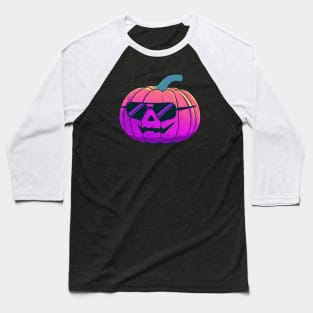 Synthwave Halloween Jack o Lantern Baseball T-Shirt